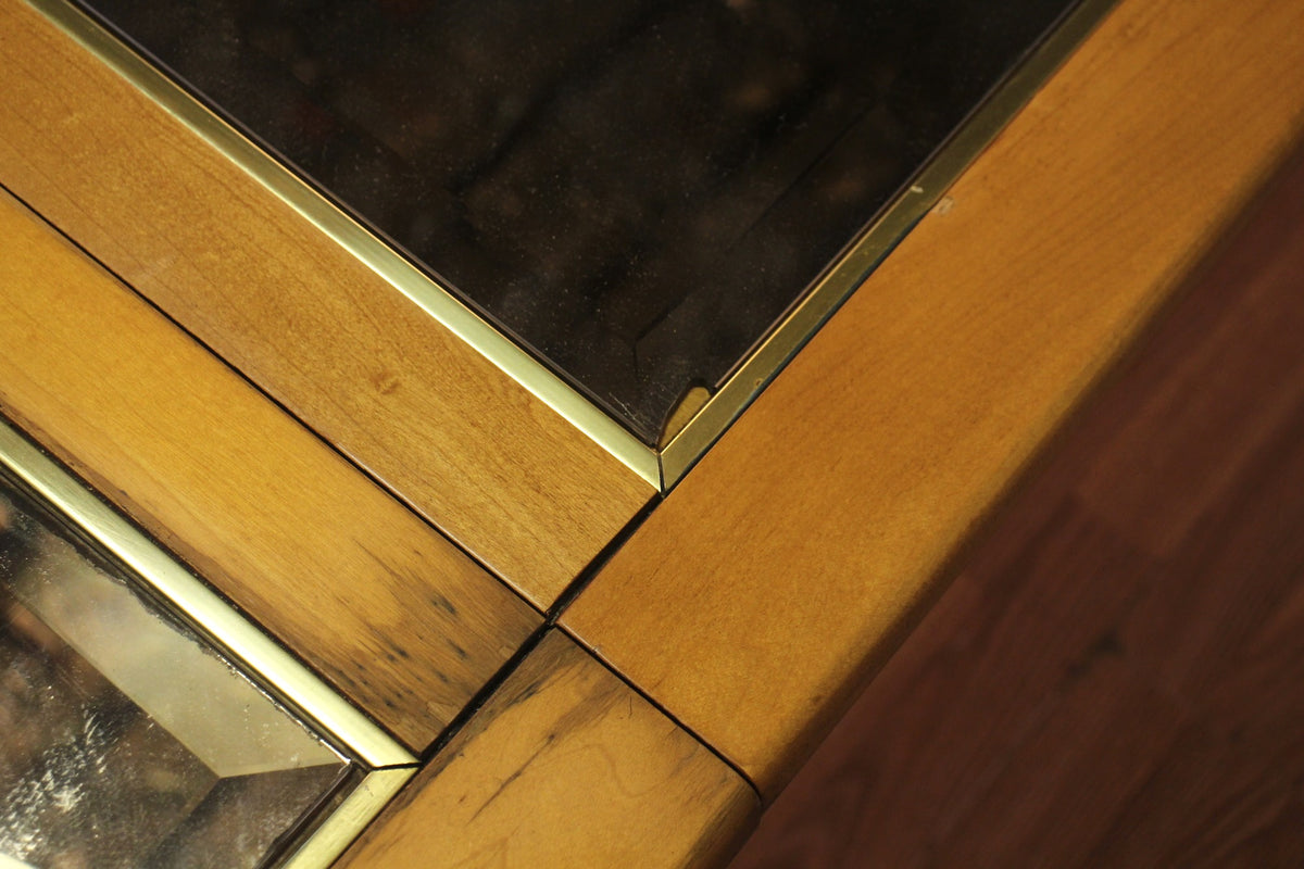 Maple Mirrored-Top Dining Table With 2 Leaves - ONLINE ONLY