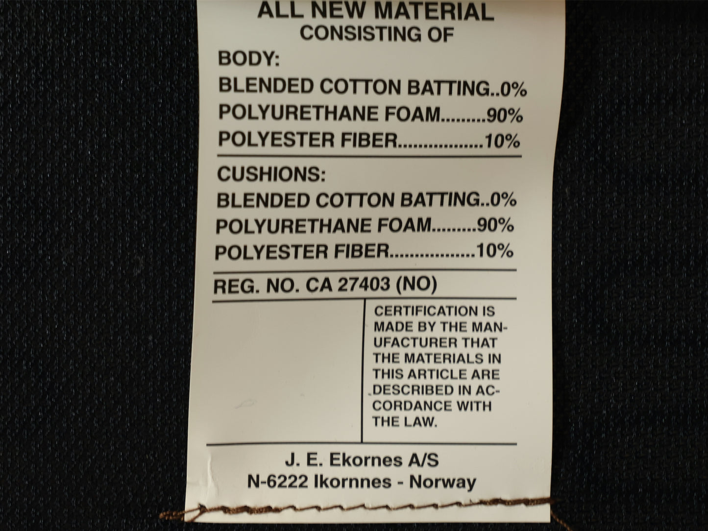 Ekornes Fawn Leather Loveseat