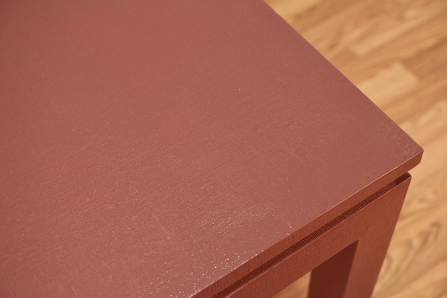 Tall Mauve Grasscloth End Table