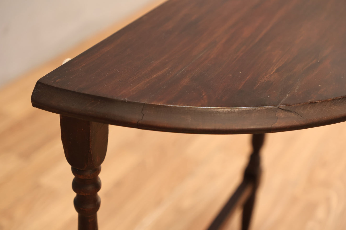 Slim Dark Demilune Side Table - ONLINE ONLY