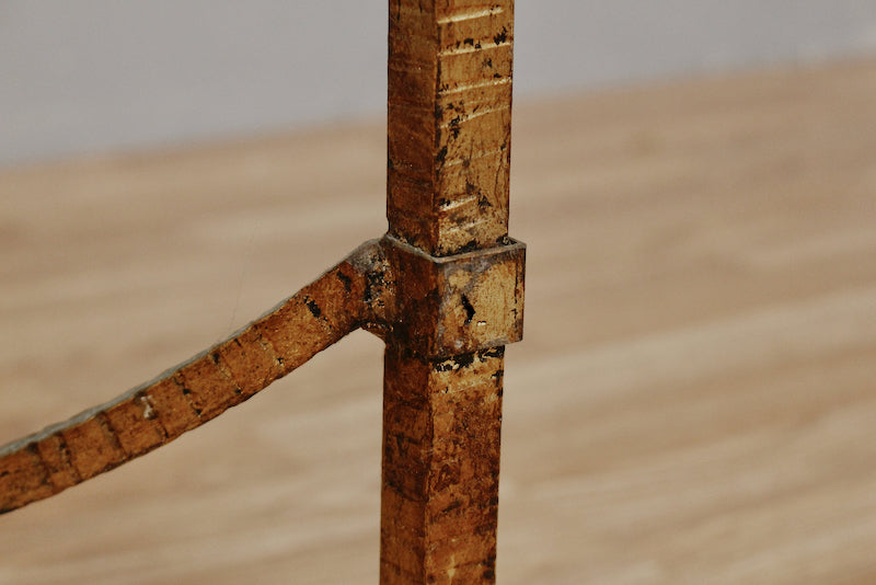 Square Glass & Metal Curlicue End Table - ONLINE ONLY