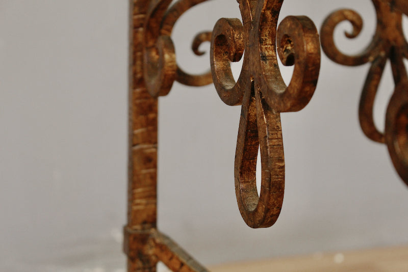 Square Glass & Metal Curlicue End Table - ONLINE ONLY