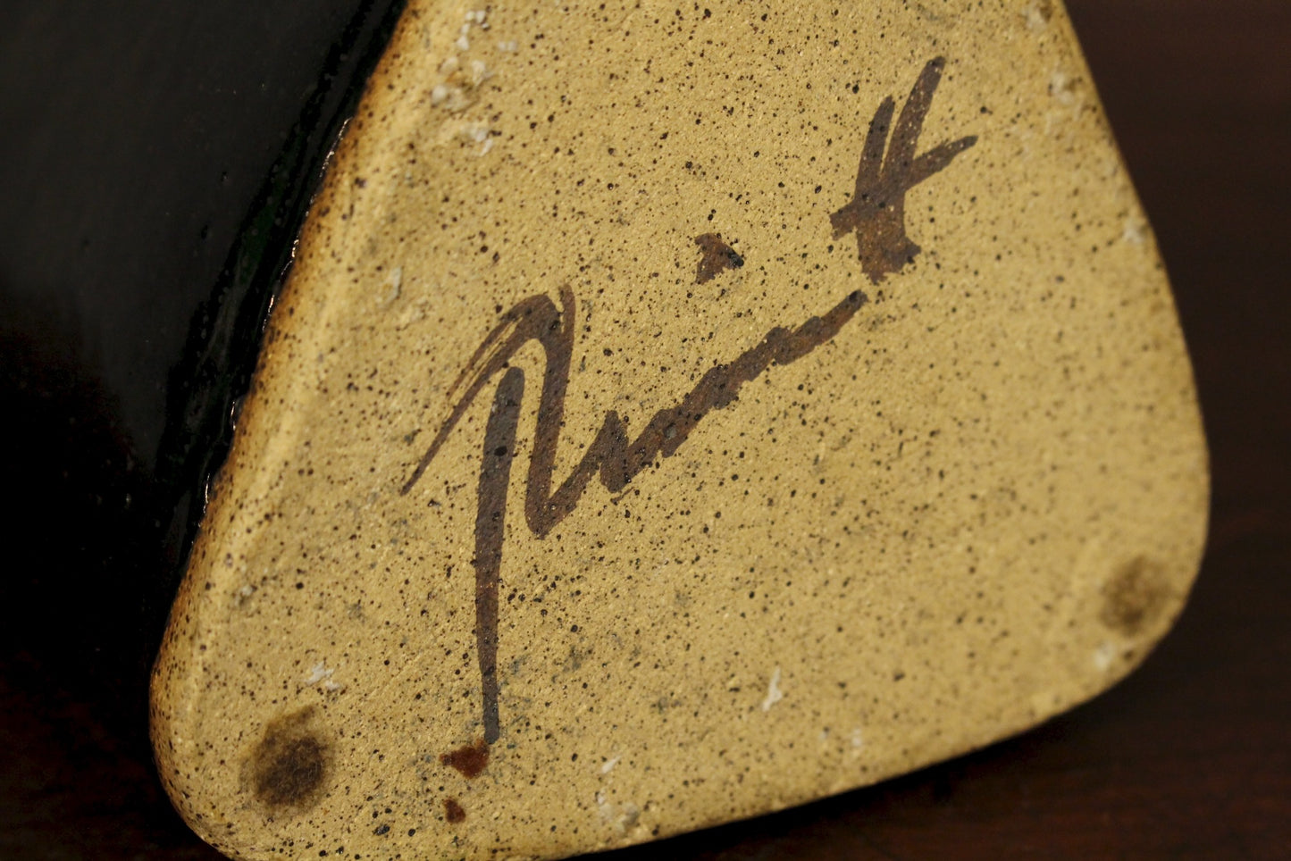 Triangular Floral Ceramic Vase