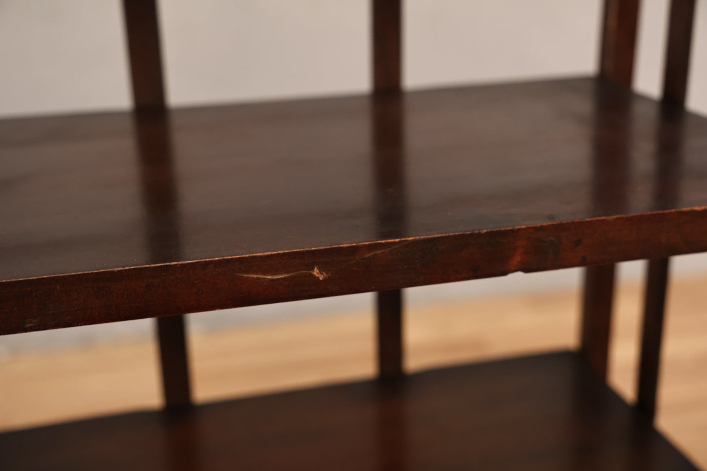 Petite 4-Tier Dark Wood Bookshelf