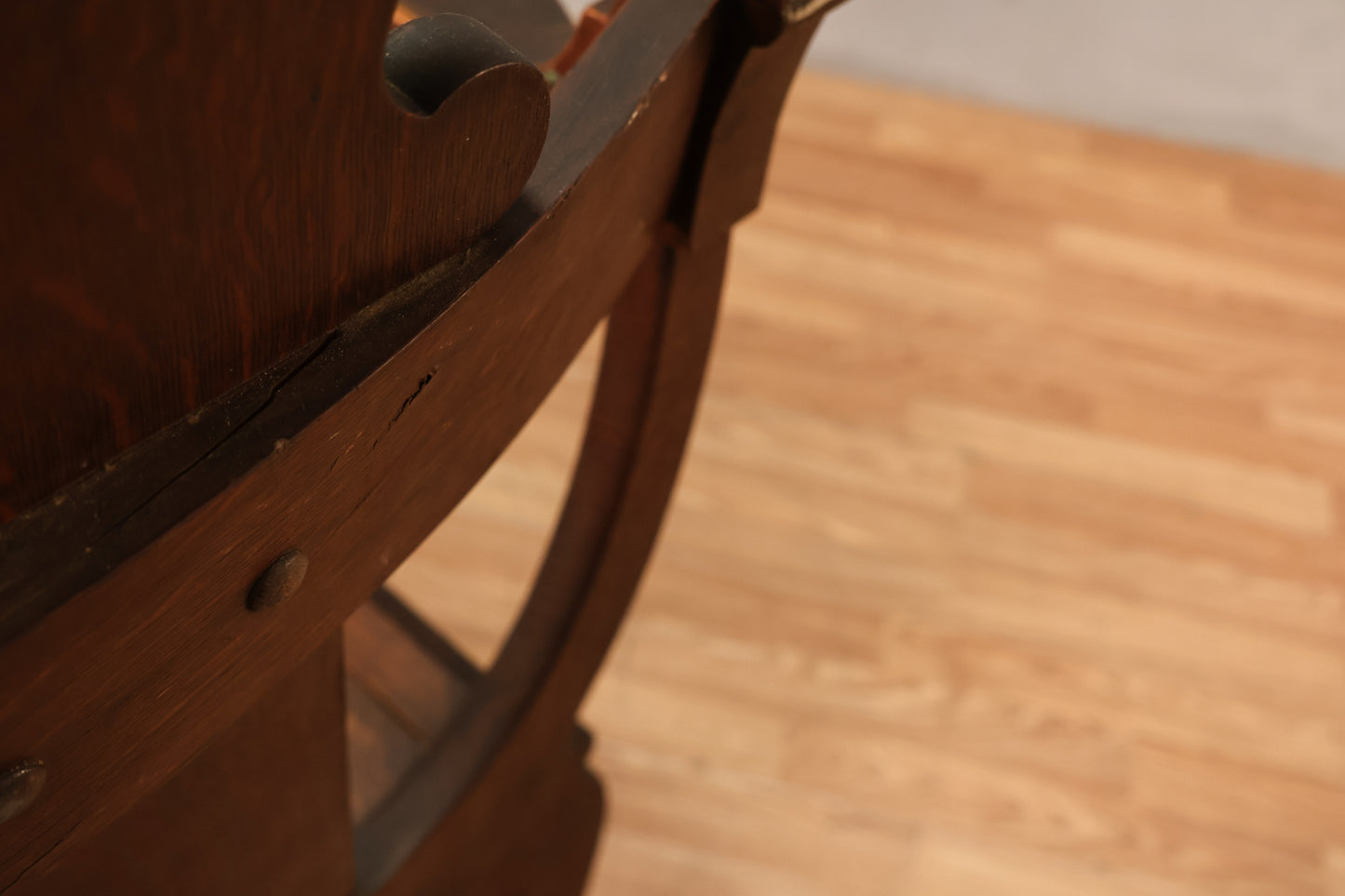 Antique Tiger Oak Savonarola Chair - ONLINE ONLY