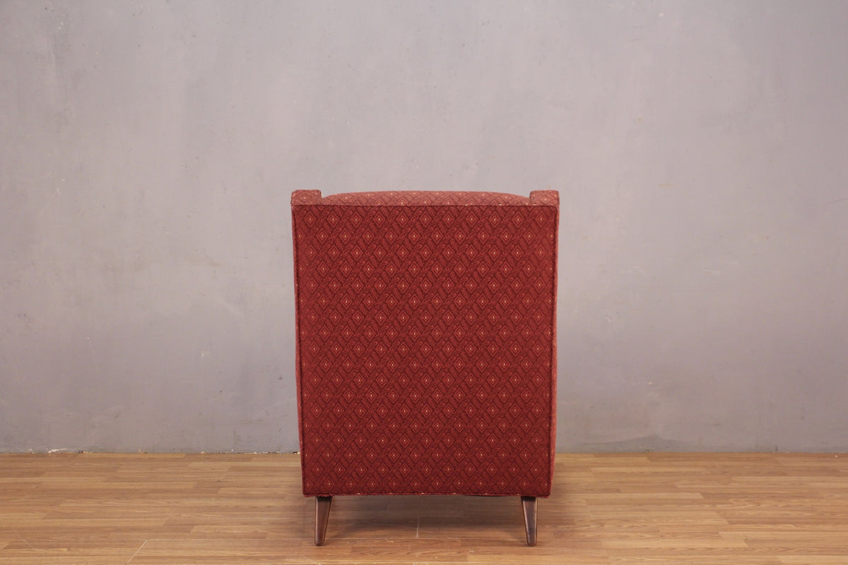 Mid Century Cranberry Diamond Lounge Chair