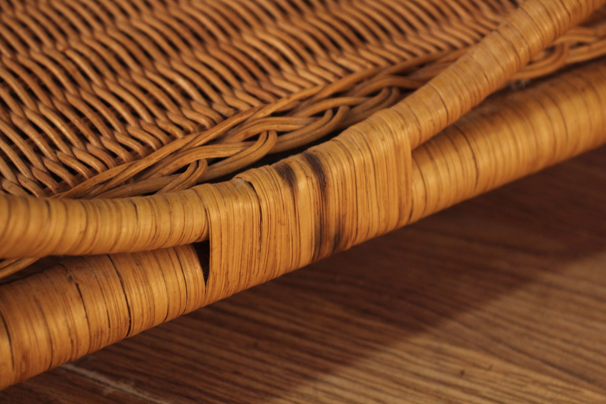 Curled Rattan 1-Drawer End Table