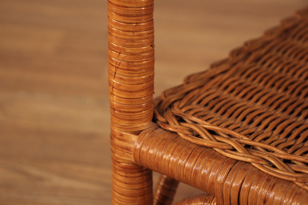 Petite Rattan 2-Tier Side Table