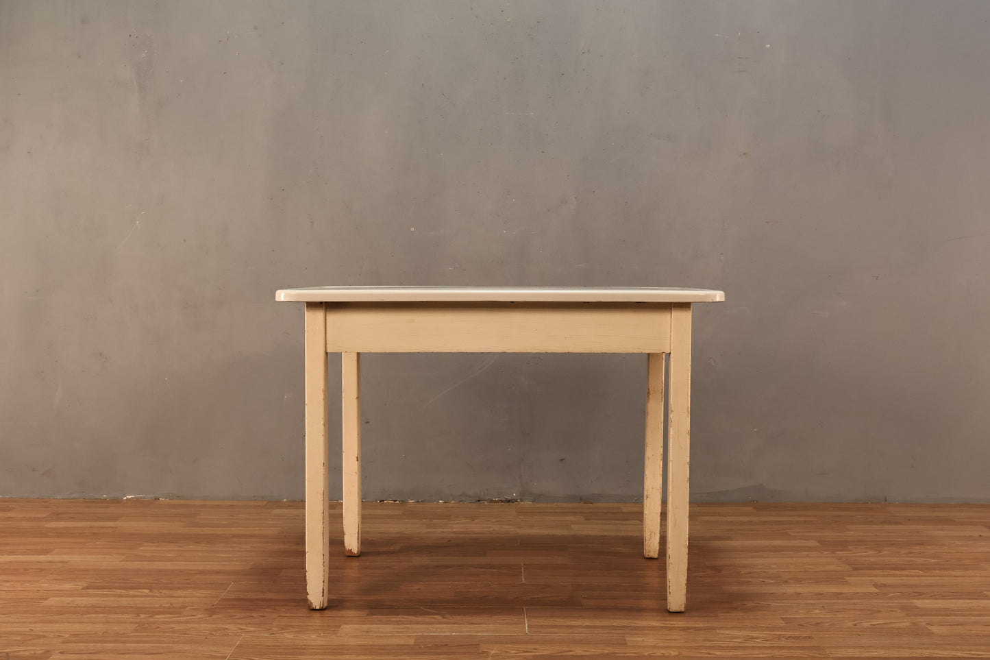 White Enamel-Top 1-Drawer Kitchen Table