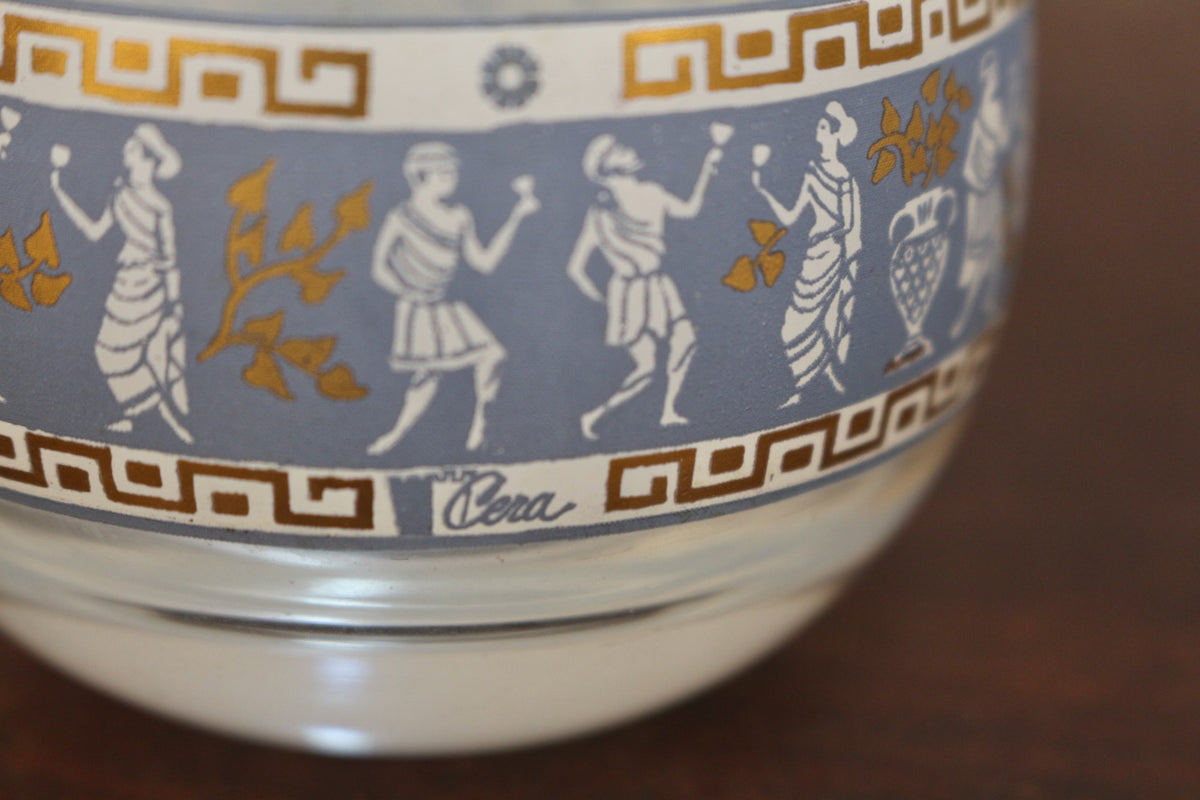 Set of 8 Cera Etruscan Frieze Roly-Poly Glasses