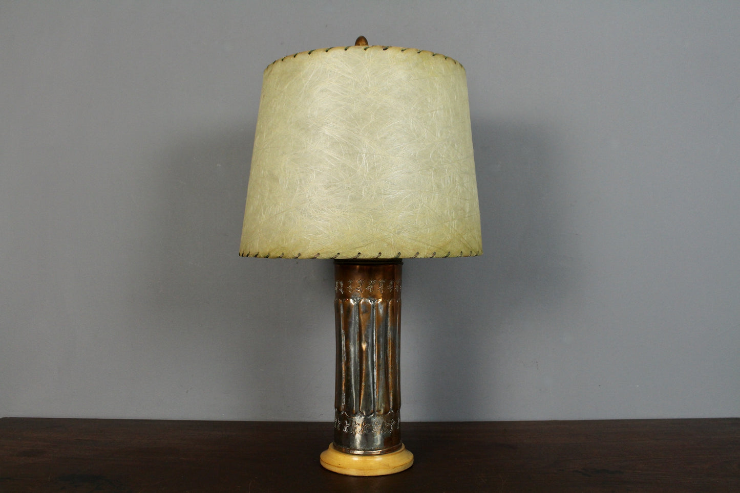 Egyptian Copper & Fiberglass Table Lamp