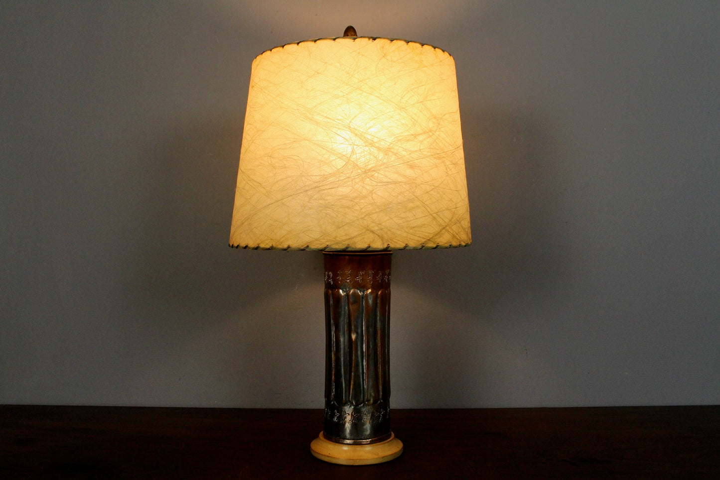 Egyptian Copper & Fiberglass Table Lamp