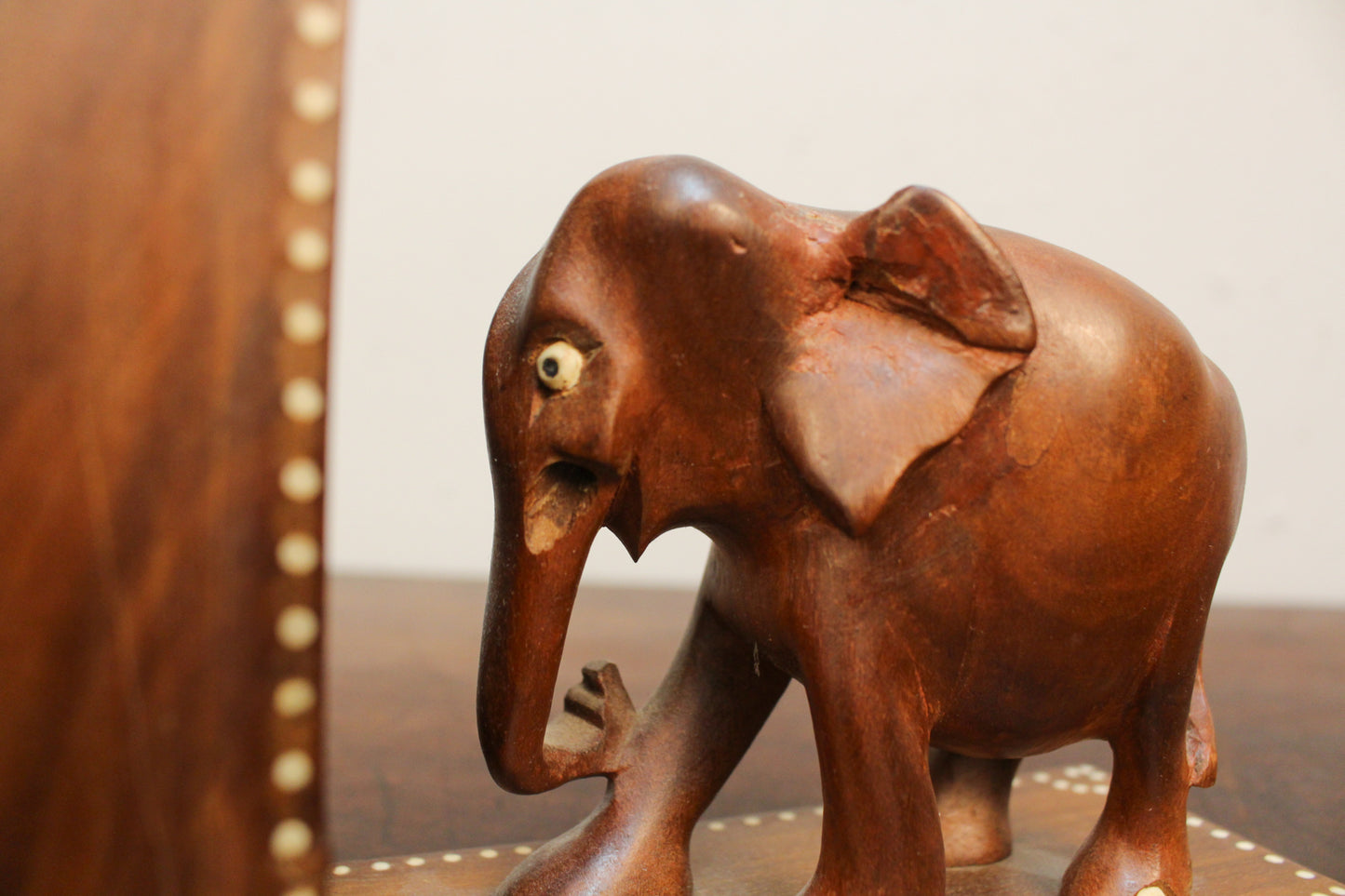 Pair of Sri Lankan Carved Elephant Bookends