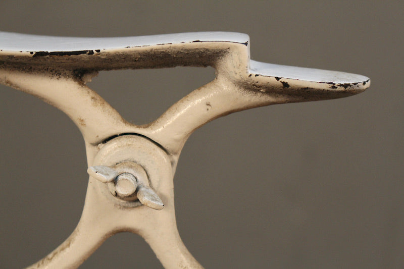 White & Red Shoe Shine Stool