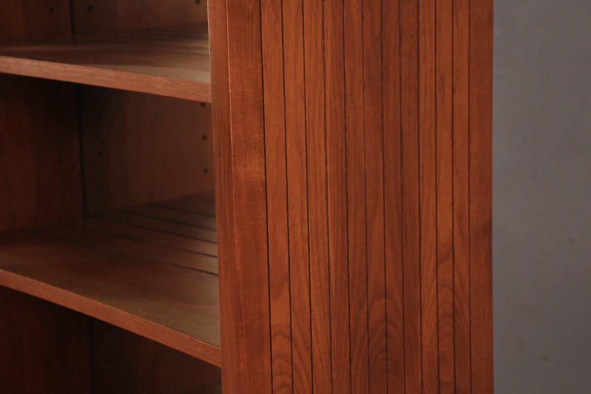 Mid Century Walnut 2-Door Mirrored Bookcase - ONLINE ONLY
