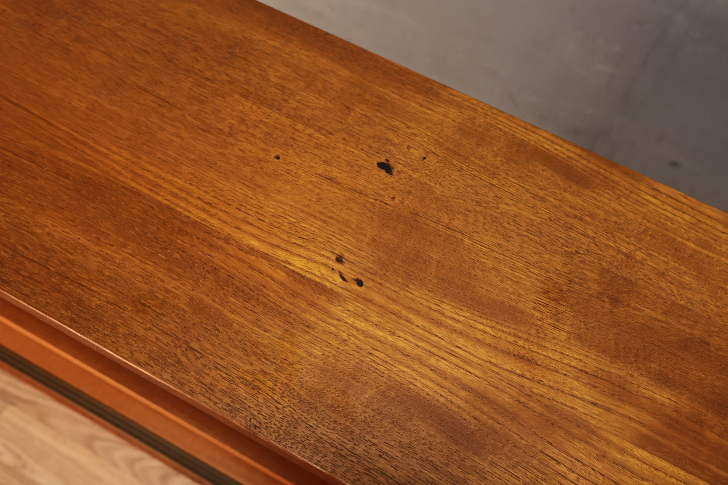 Wide Teak Divided Console Shelf - ONLINE ONLY