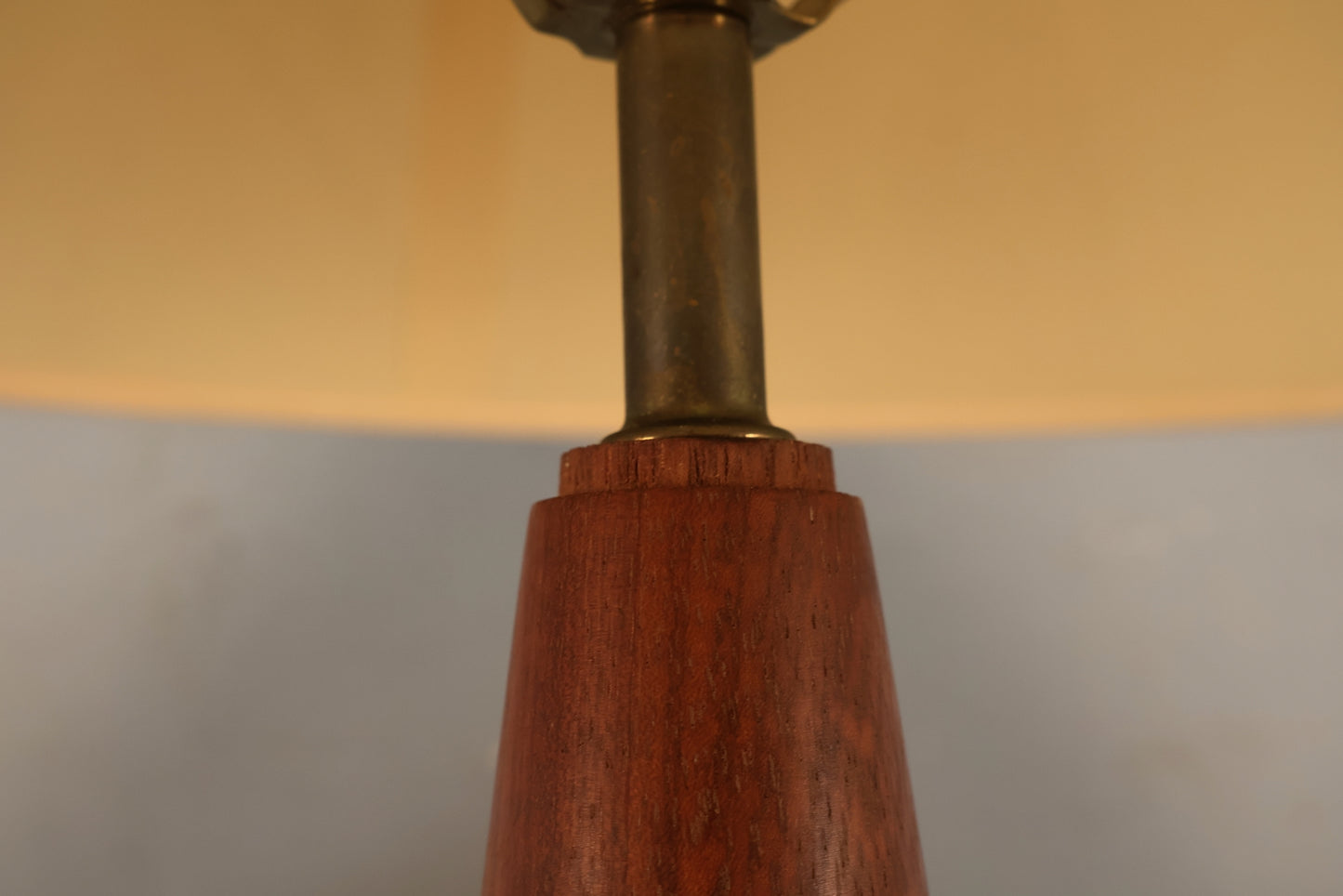 Mid Century Teak Conical Table Lamp