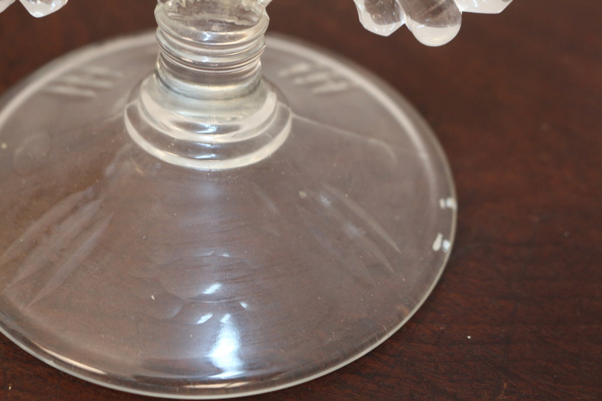 Pair of 1930s Glass Fan Candlesticks