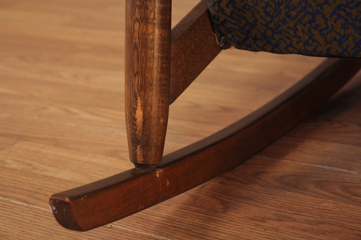 Mid Century Electric Olive Rocking Chair