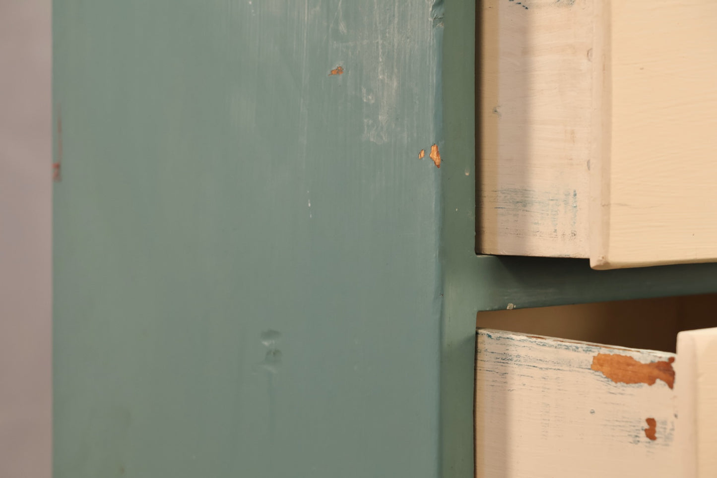 Slim Teal & White 5-Drawer End Table