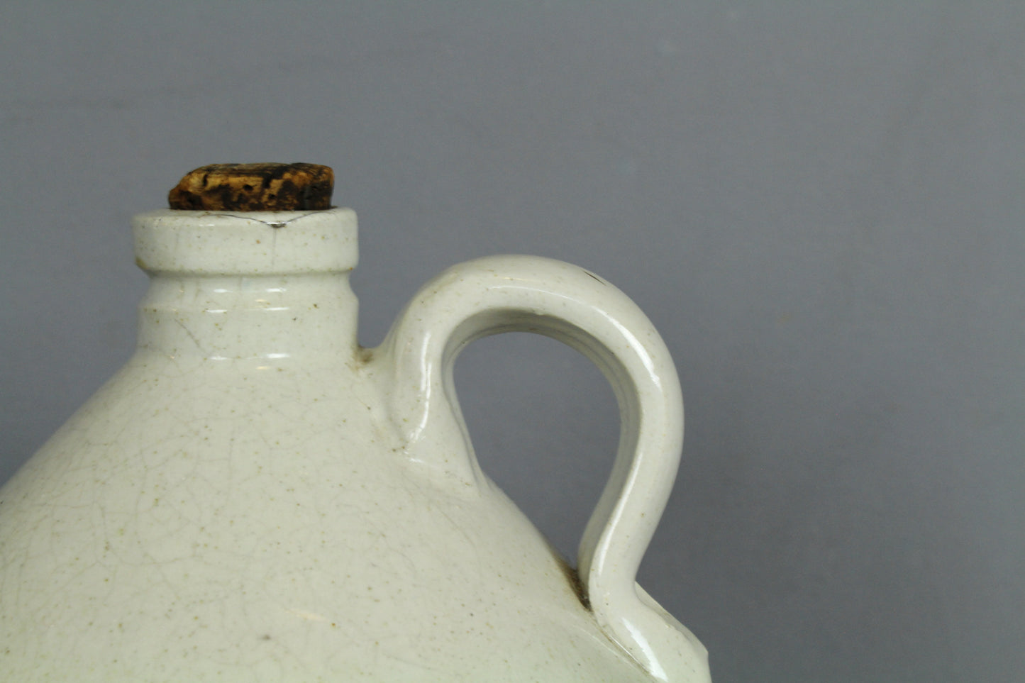 Blue Striped Stoneware Crock Jug