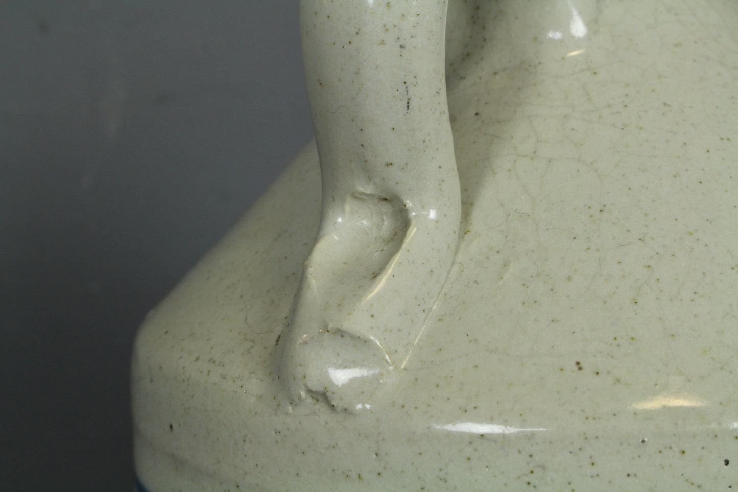 Blue Striped Stoneware Crock Jug