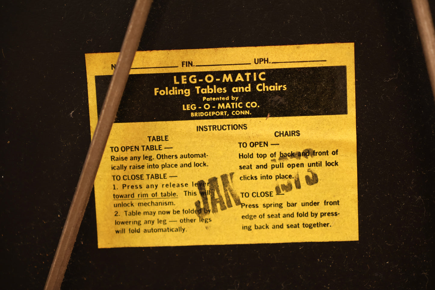 Leg-O-Matic Cane & Black Folding Chair - ONLINE ONLY