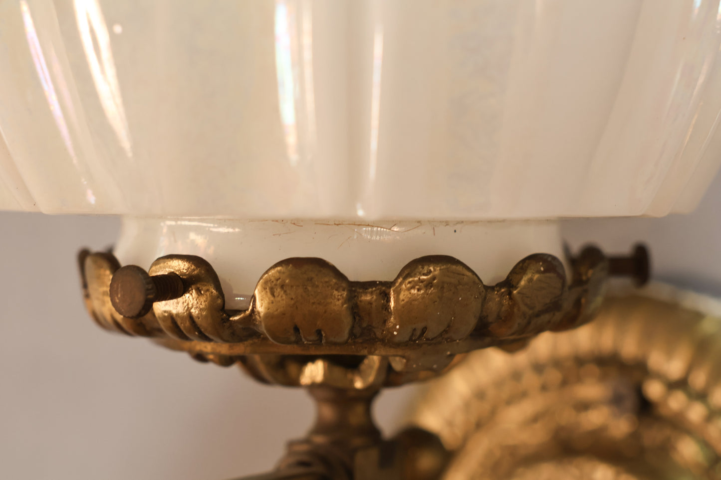 Brass & Glass "Garlic" Swing-Arm Sconce