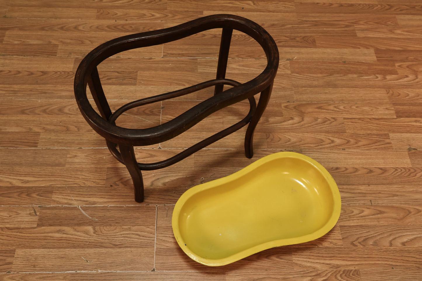 Antique Bentwood & Enamel Bidet