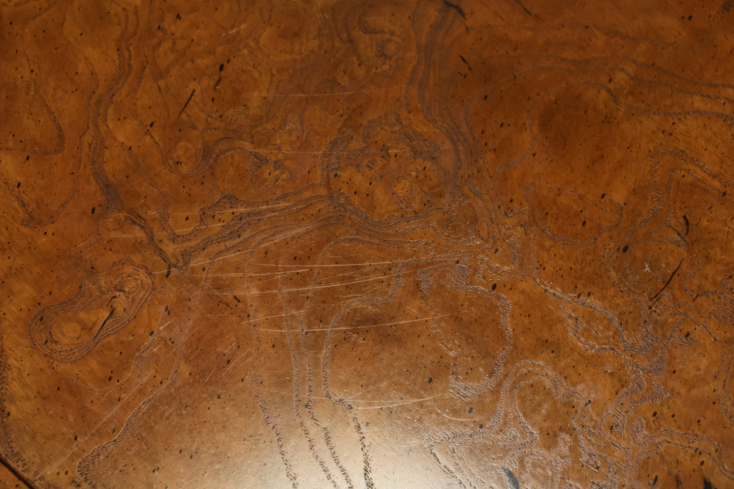 Petite Burl Drop-Leaf Side Table