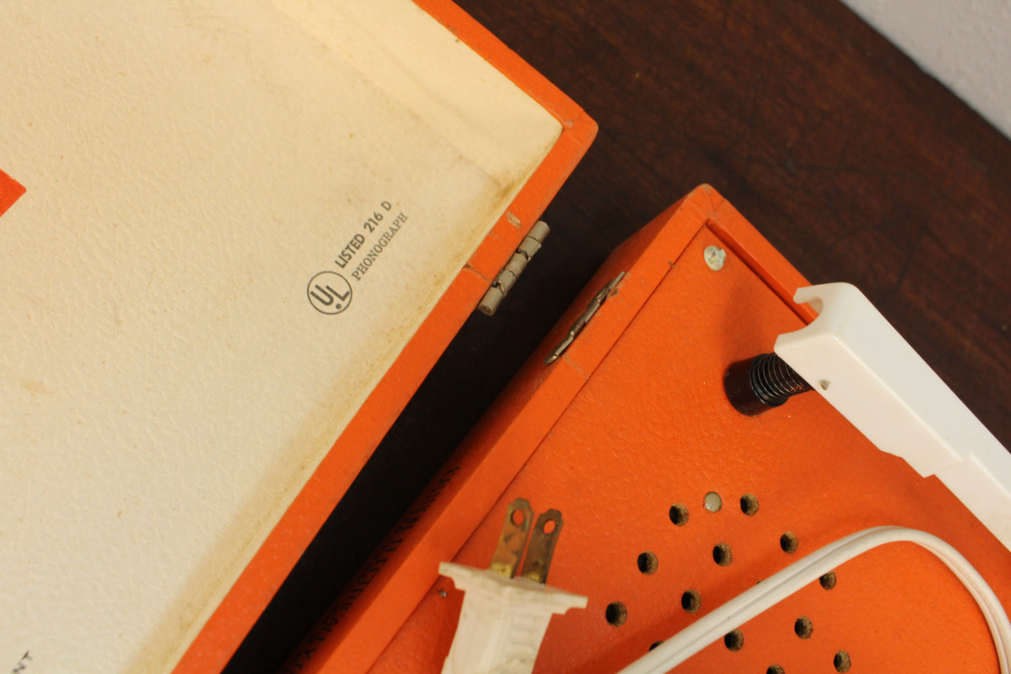 Prop Orange Vinyl Suitcase Record Player