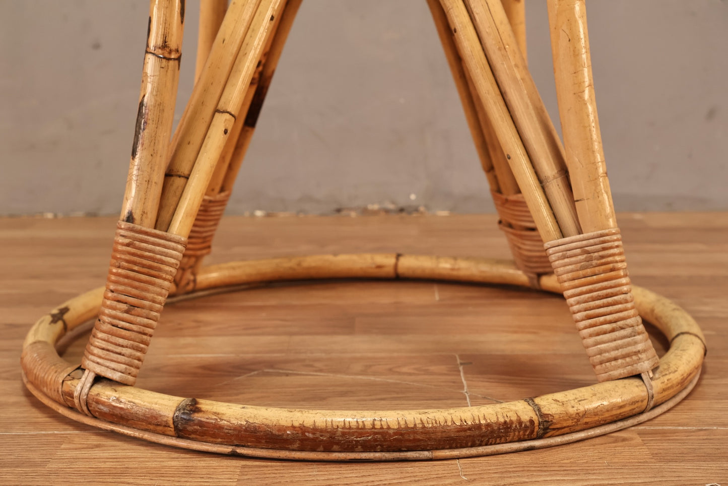 Large Bamboo & Rattan Coat Rack