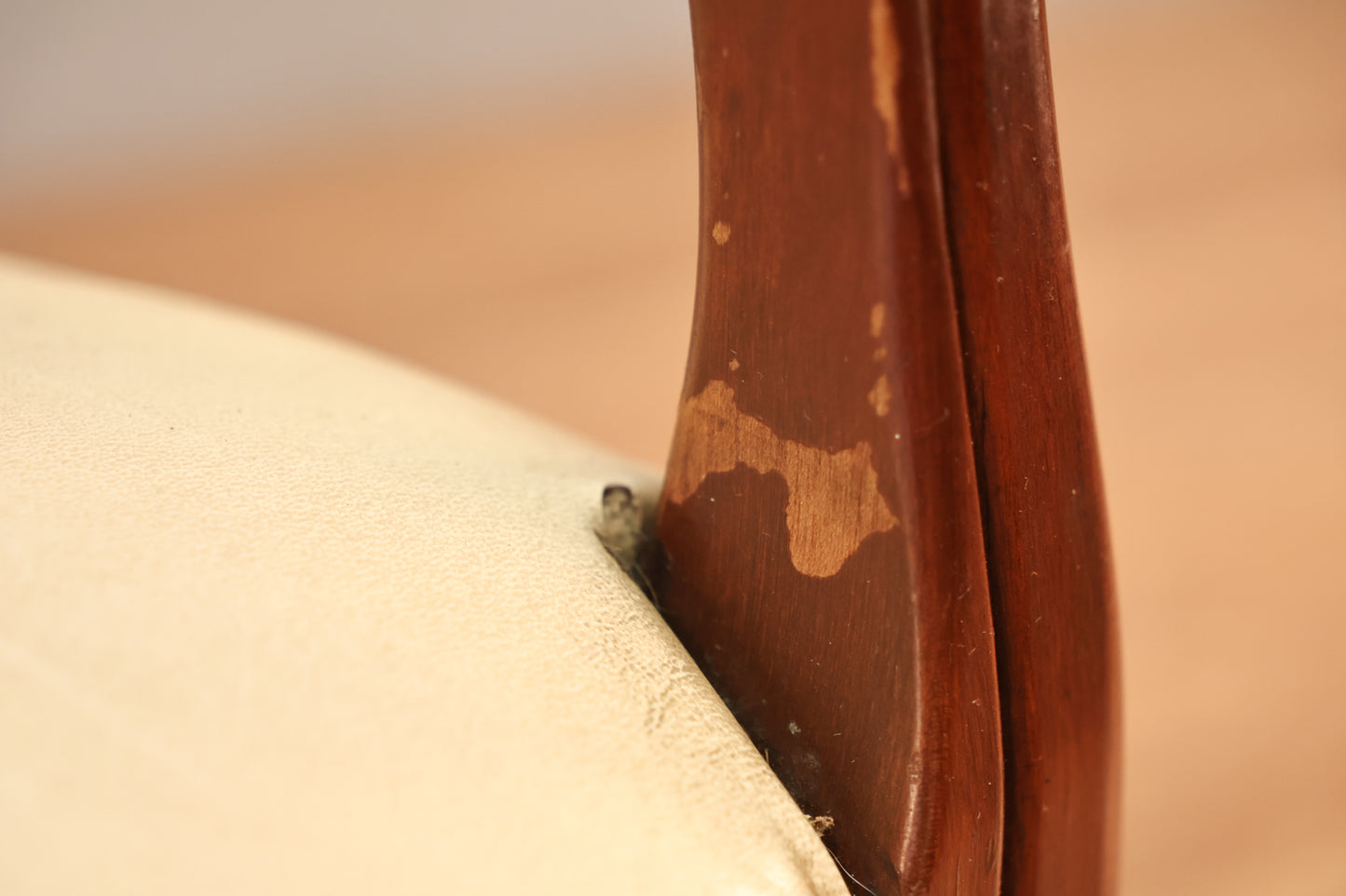 Cream Leather & Studded Armchair - ONLINE ONLY
