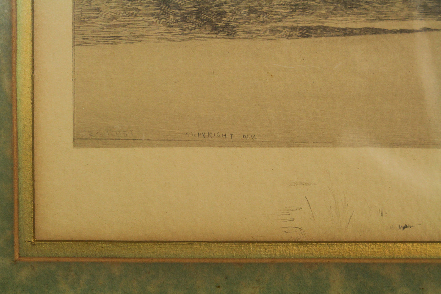 Antique "A Sunny Brook" Print
