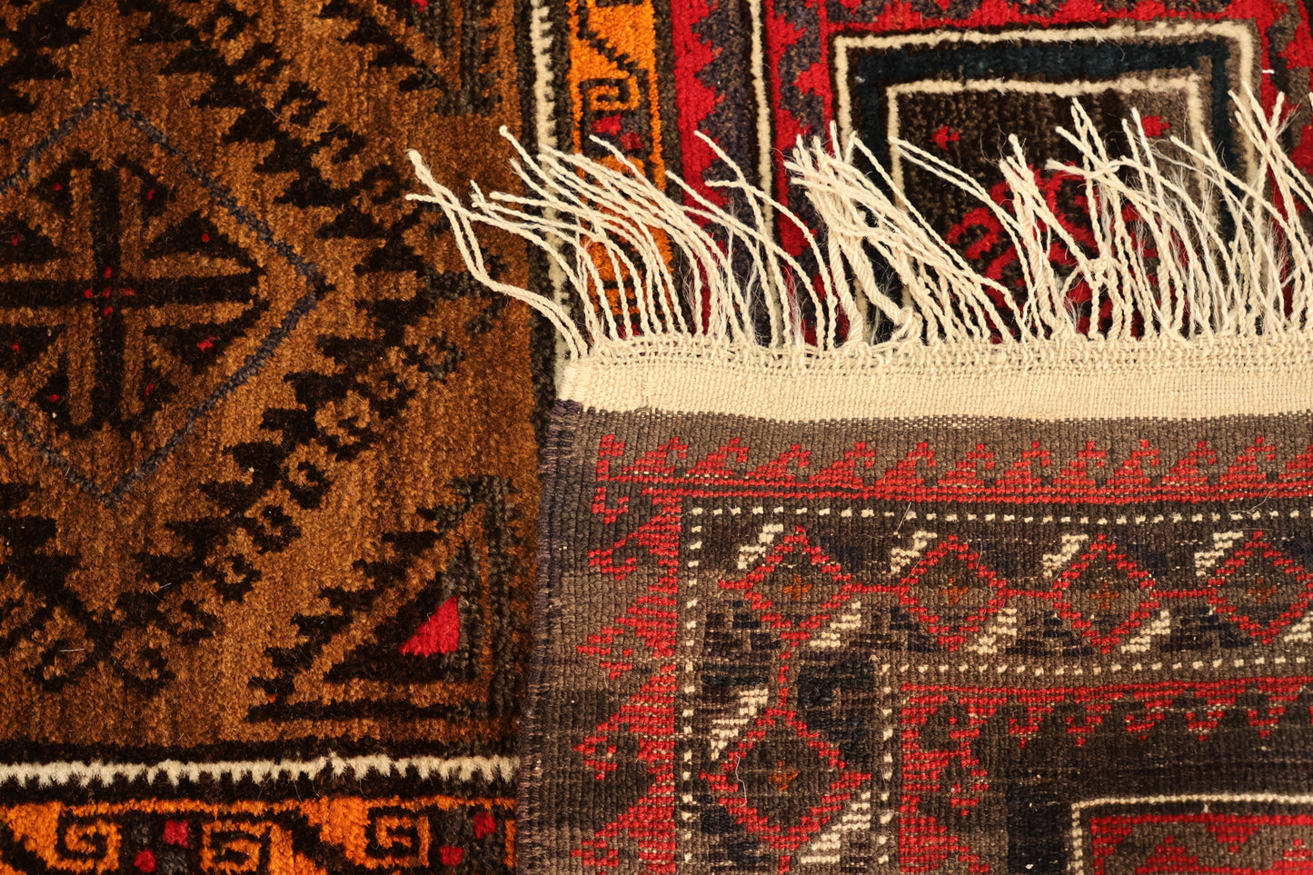 Brown & Red Geometric Rug - ONLINE ONLY