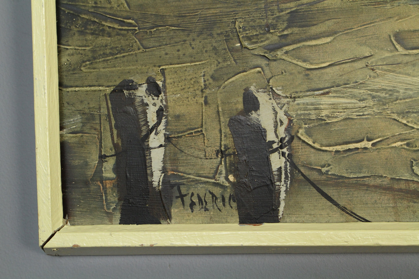 Mid Century "Night Dock" Painting