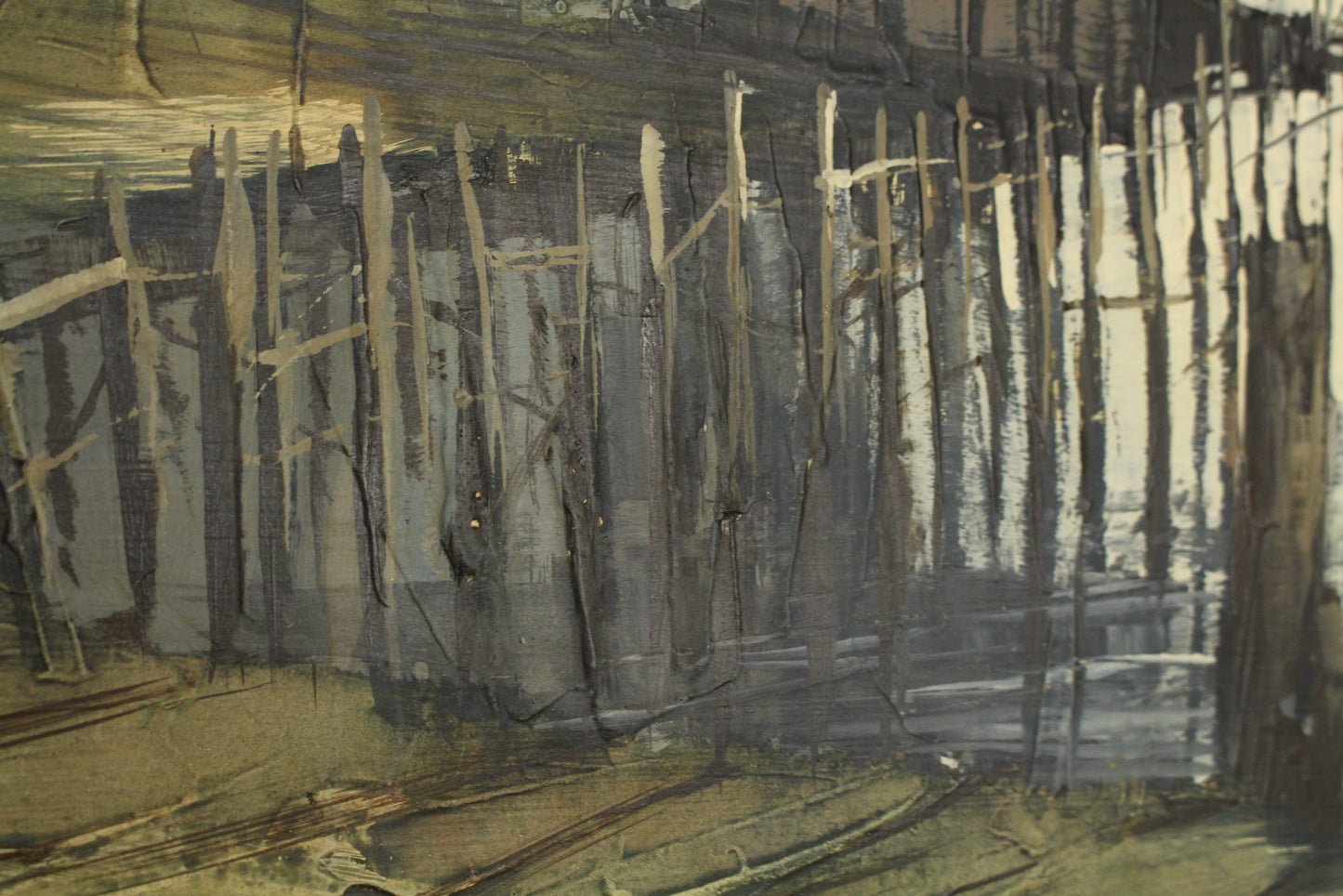 Mid Century "Night Dock" Painting