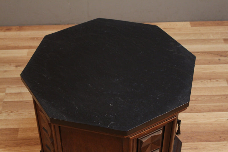 Slate-Top Octagonal End Table - ONLINE ONLY