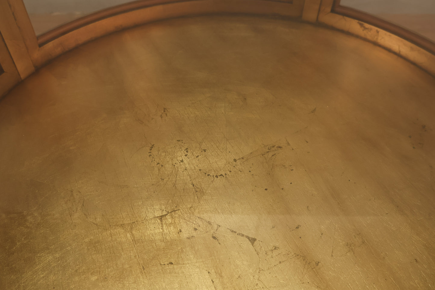Round Gold & Glass Display End Table - ONLINE ONLY