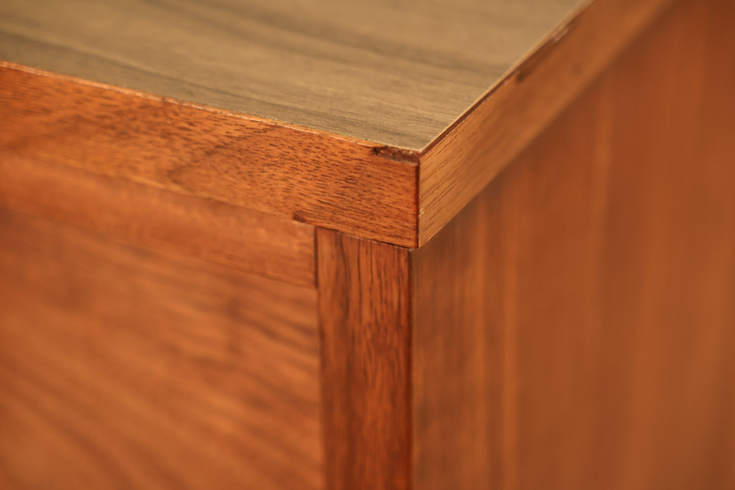 Walnut & Laminate 2-Drawer Nightstand