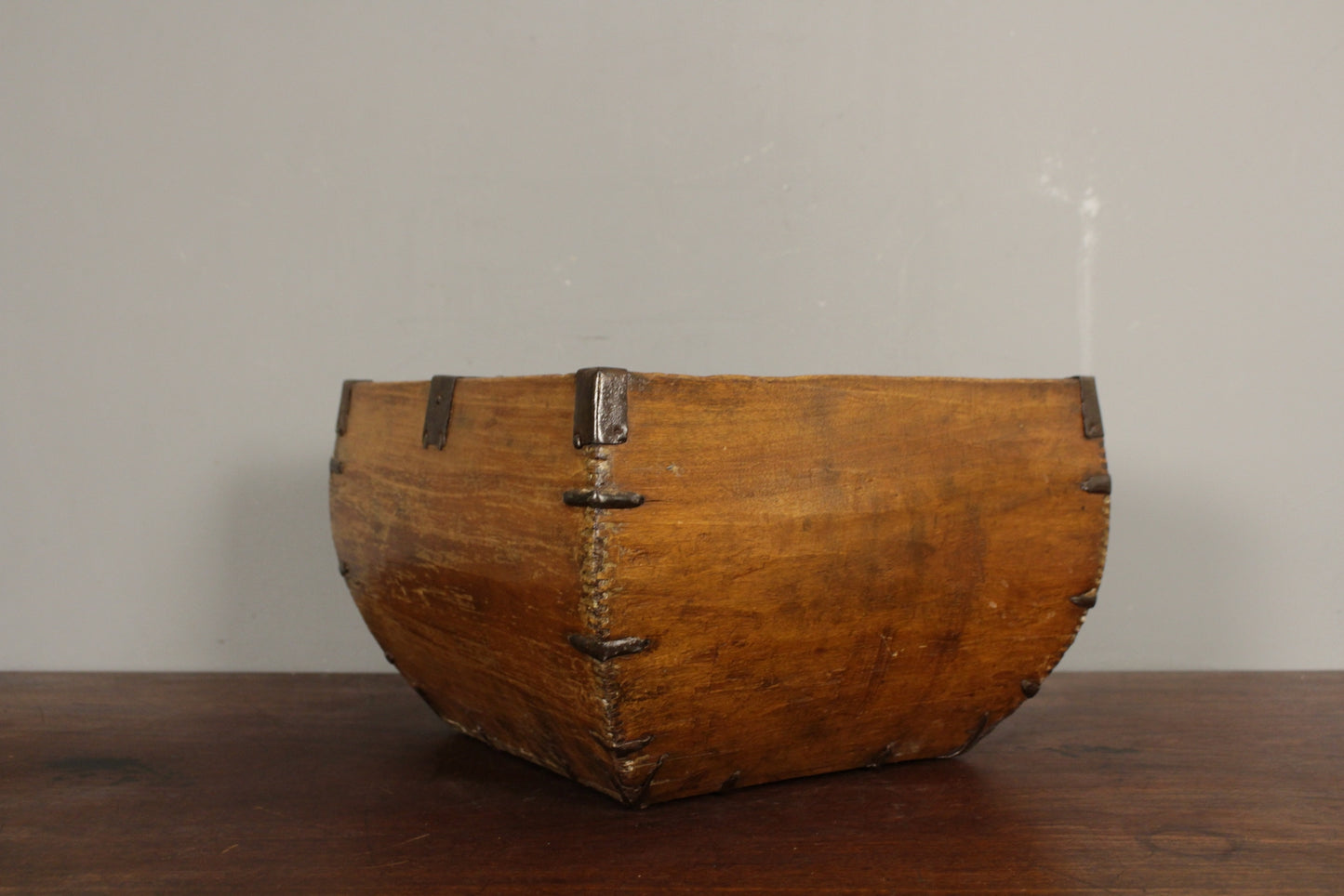 Antique Chinese Wooden Rice Basket