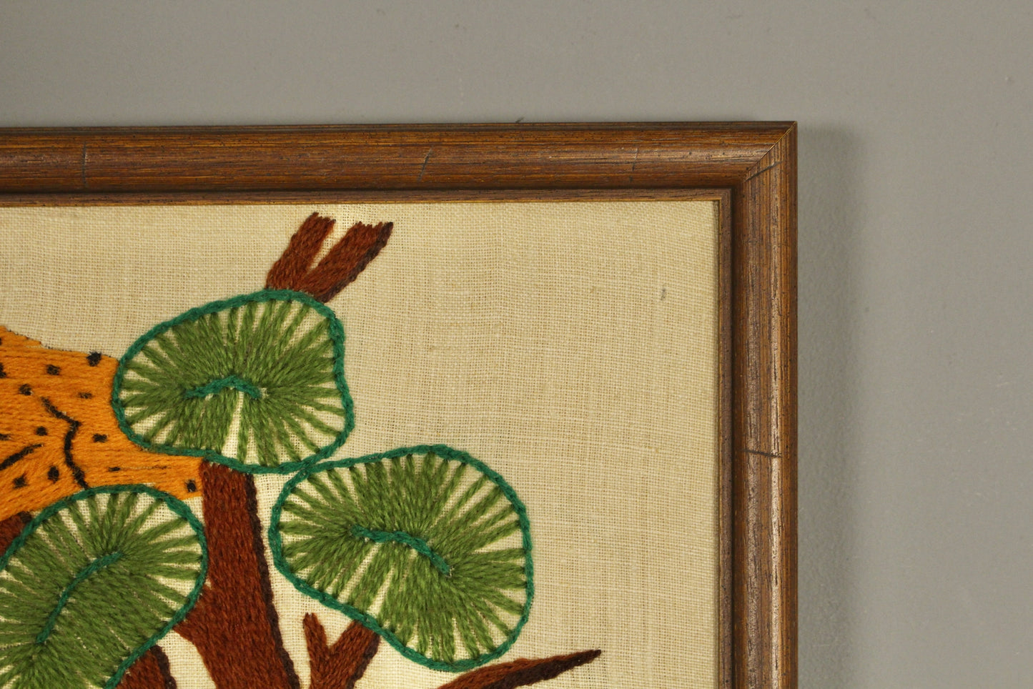 "Jungle Harmony" 1970s Needlepoint