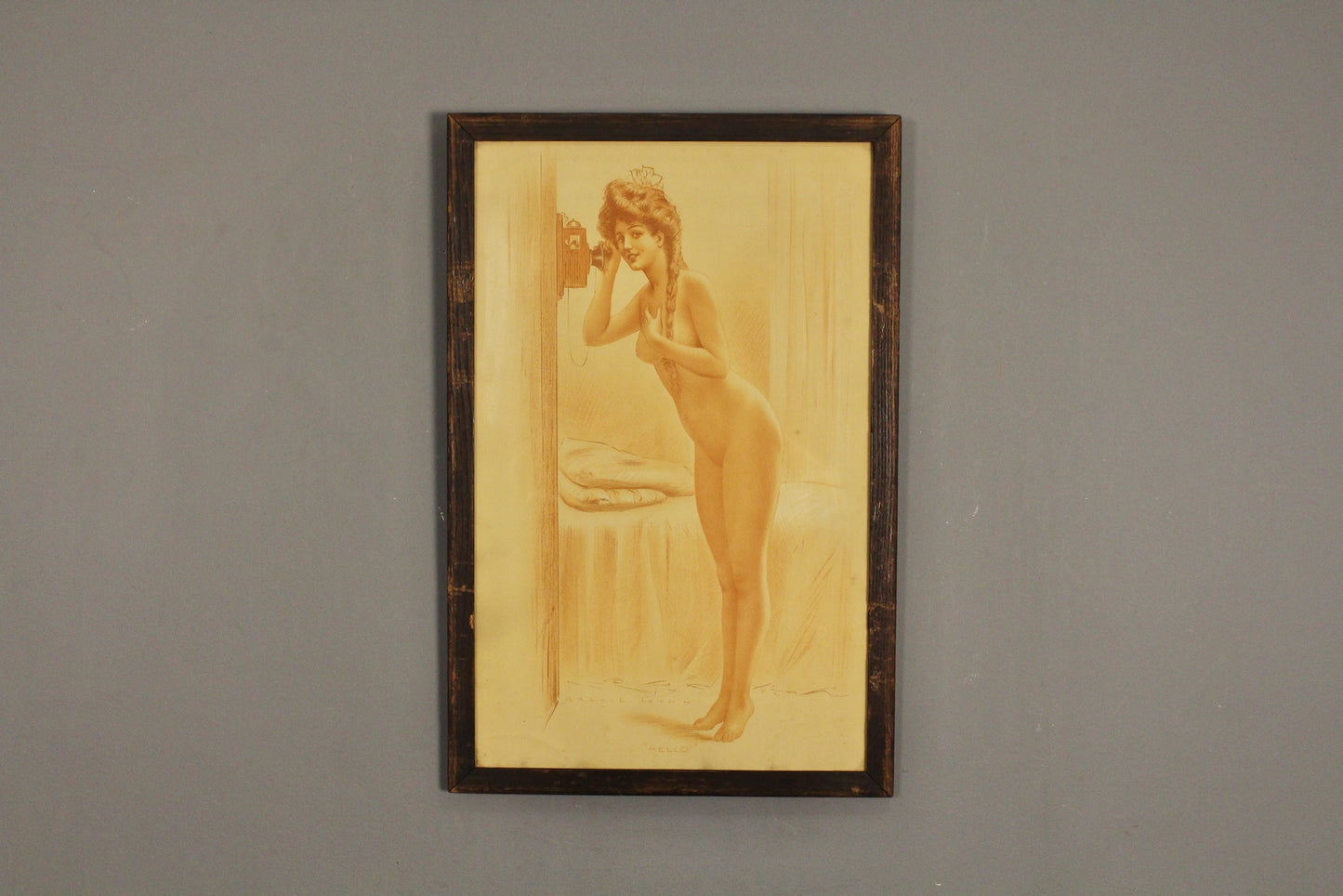 "Hello!" Antique Lithograph