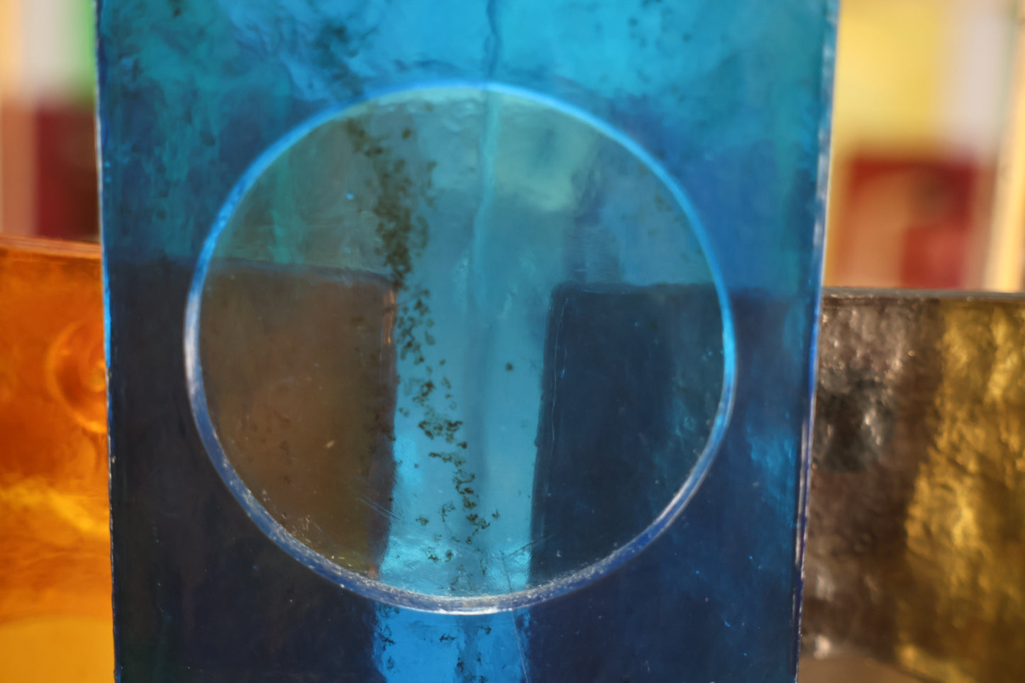 Mid Century Rainbow Acrylic Swag Lamp