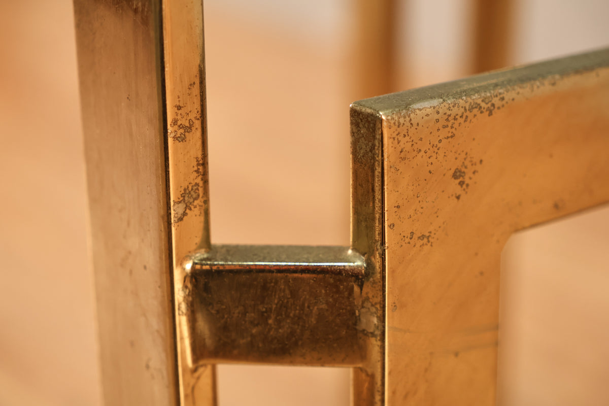 Pair of Brass & Glass End Tables - ONLINE ONLY