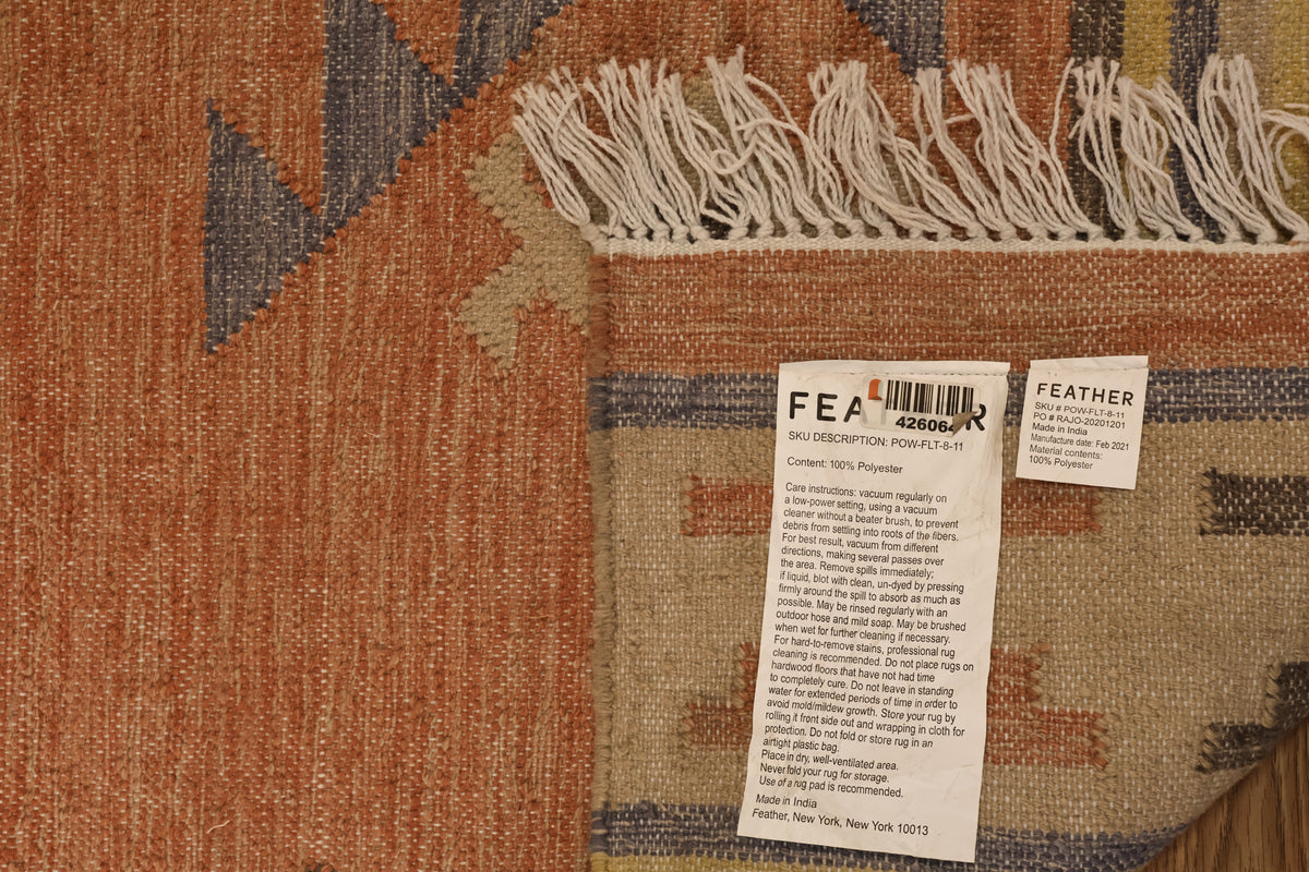 Large Contemporary Geometric Coral Rug - ONLINE ONLY