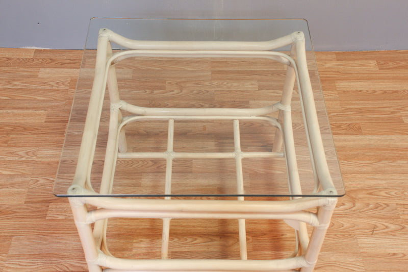 Ficks Reed Rattan & Glass End Table - ONLINE ONLY