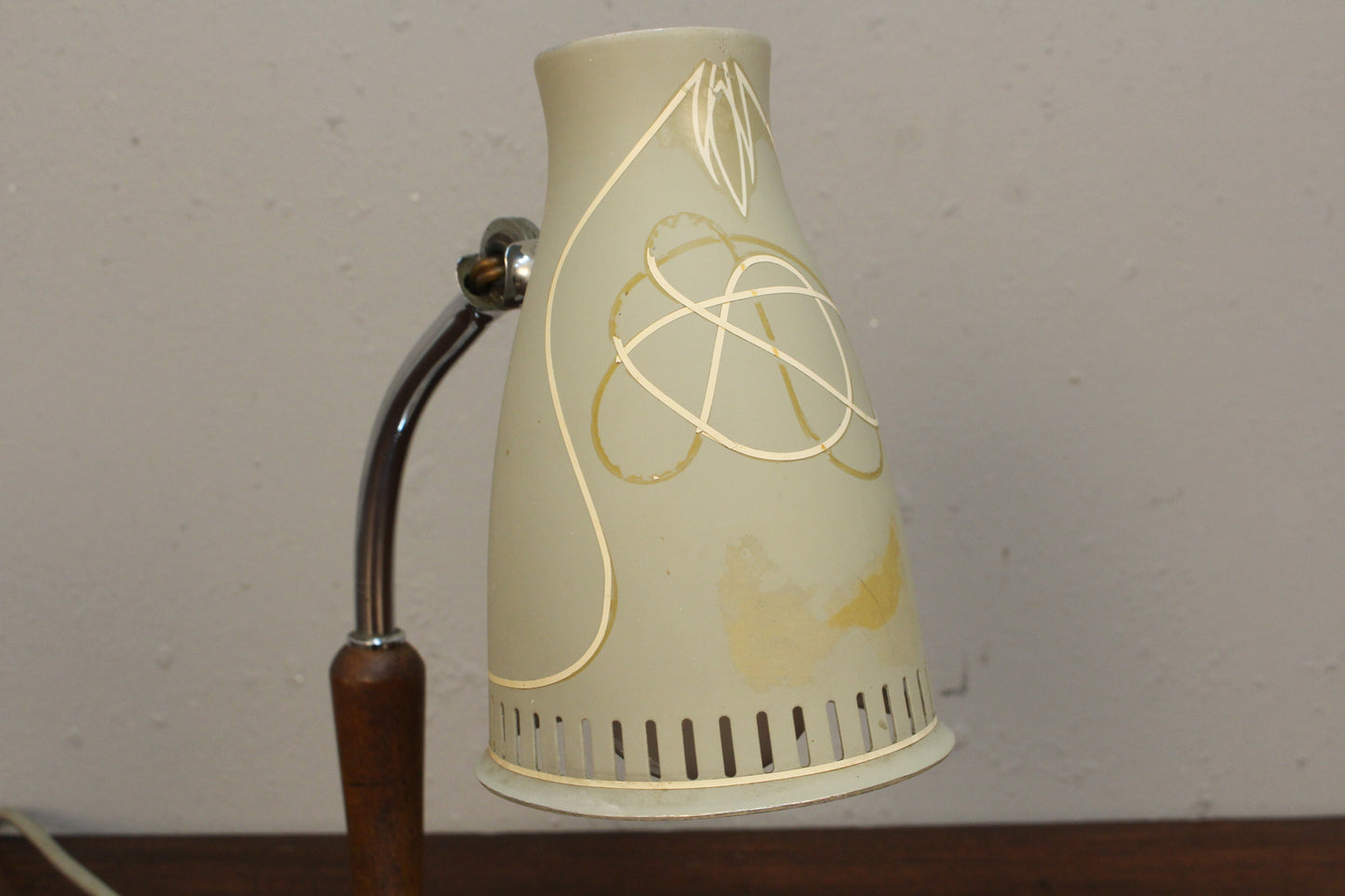 Atomic Walnut & Metal Table Lamp
