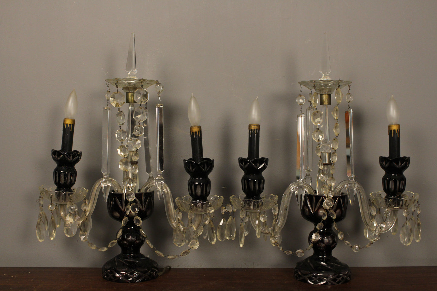 Gothic Crystal Candelabra Table Lamp