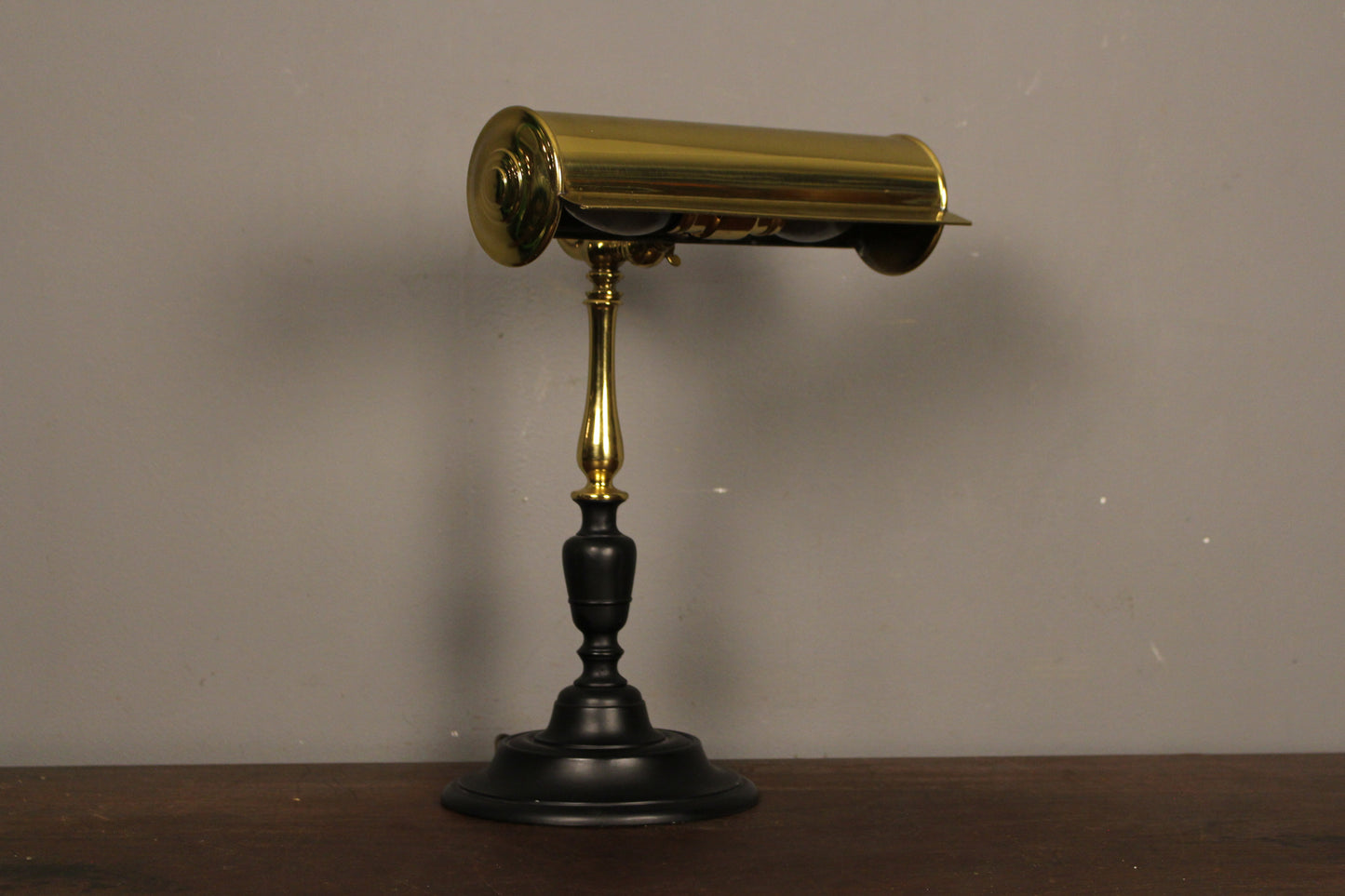 Brass & Black Banker's Desk Lamp